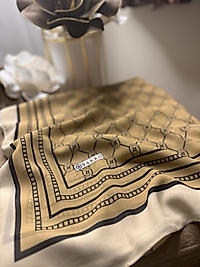 Vakko Desen Twill İpek Şal- Camel