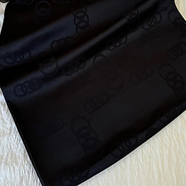 Halka Desen Parlak Jakar Şal - Siyah