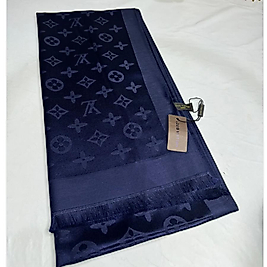 İthal Lv Kaşmir YÜN İpek Şal - Lacivert