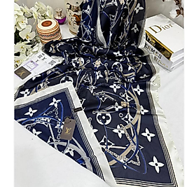 Lv Çift Taraflı İthal Vual İpel Şal - Mavi