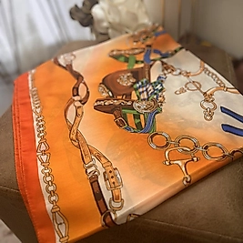 Hermes Kemer Desen Şal - Turuncu