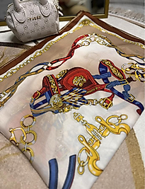 Hermes Zincir Desen Pamuk Soft Şal- Kahve