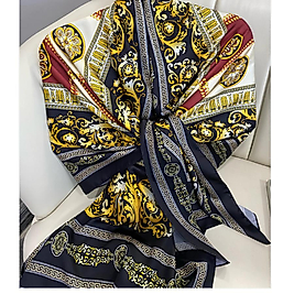 VERSACE VUAL İPEK ŞAL- SİYAH BORDO