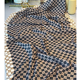 Vakko Pamuk İpeksi Şal - Krem-Siyah