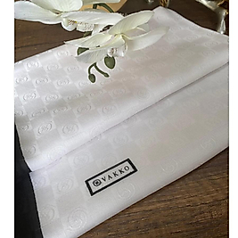 Vakko A Kalite İthal Monogram Jakar İpek Şal - Siyah Beyaz