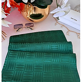 Kibrit Desen İpeksi Jakar Şal  - Zümrüt Yeşili