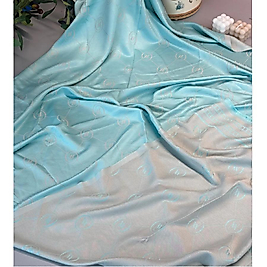 Vakko Pamuk İpeksi Şal Çift Taraflı -Su Yeşili