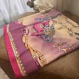 Hermes Kemer Desen Şal - Fuşya