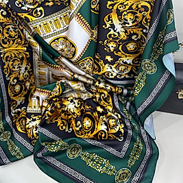VERSACE VUAL İPEK ŞAL - Zümrüt