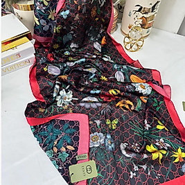 Gucci İthal Çifttaraflı vual ipek  - kırmızı/siyah