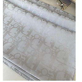 Dior DESEN Çift taraflı İpeksi Jakar Şal - Gri