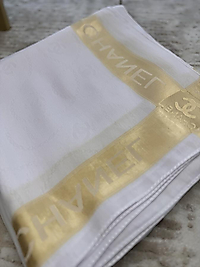 Chanel Krep Yün İpek Şal eşarp Beyaz Renk