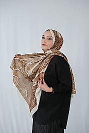 Etro Pamuk İpek Şal - KARAMEL/EKRU