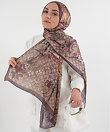 Gucci İthal Çifttaraflı vual ipek  - kahve/koyu vizon