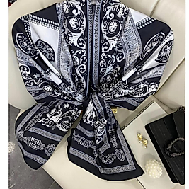 VERSACE VUAL İPEK ŞAL-SİYAH