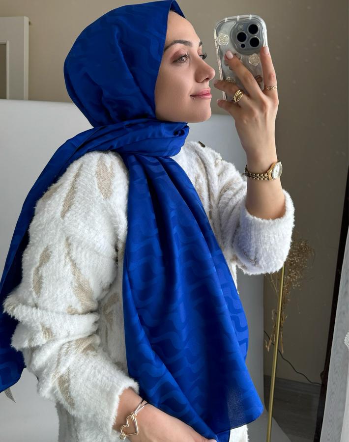 Su Yolu Pamuk Jakar Şal - Saks