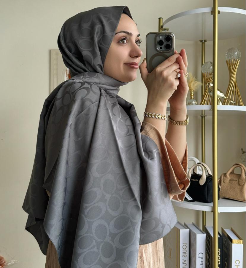 Coach Pamuk İpeksi Jakar Şal - FÜME