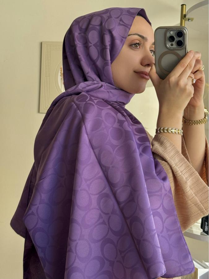 Coach Pamuk İpeksi Jakar Şal - LAVANTA