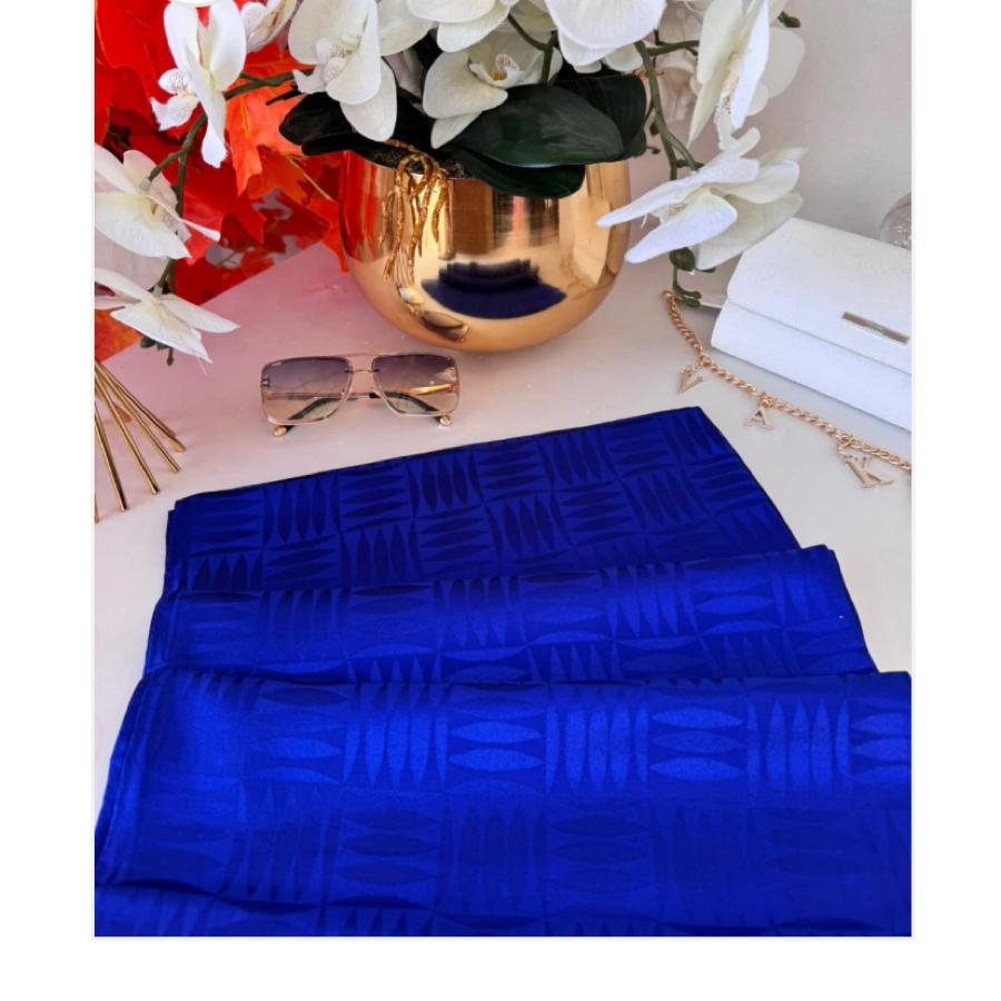 Kibrit Desen İpeksi Jakar Şal  - Saks