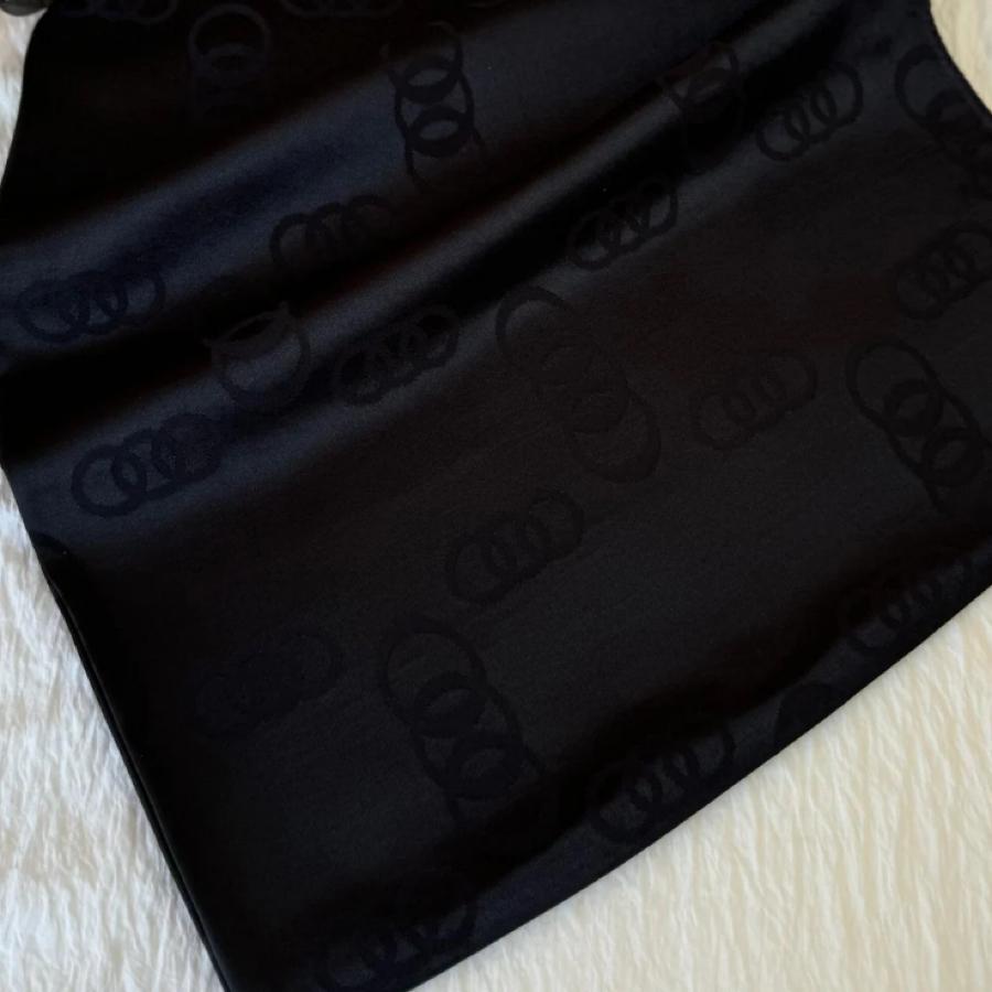 Halka Desen Parlak Jakar Şal - Siyah