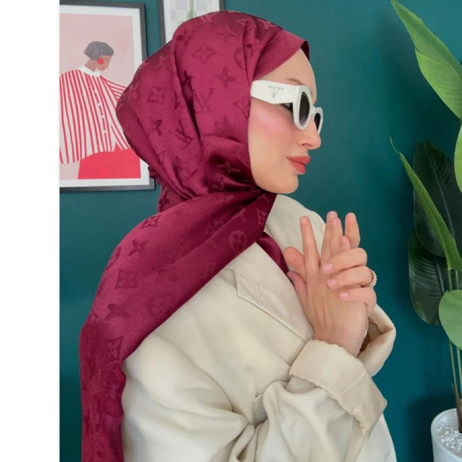 İthal Lv Kaşmir Yün İpek Şal -Bordo