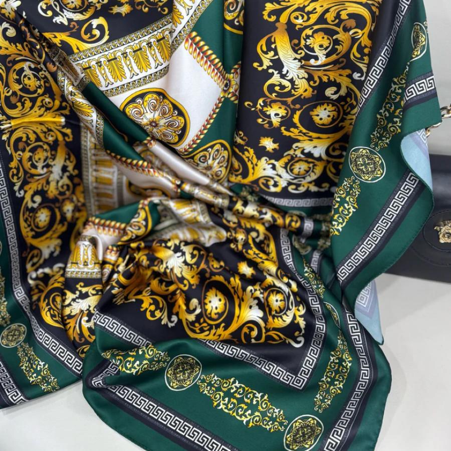 VERSACE VUAL İPEK ŞAL - Zümrüt