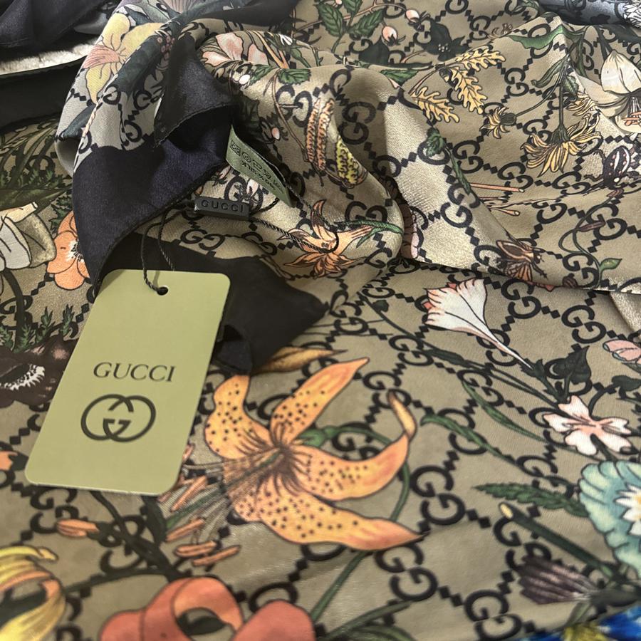 Gucci İthal Çifttaraflı vual ipek - Siyah vizon