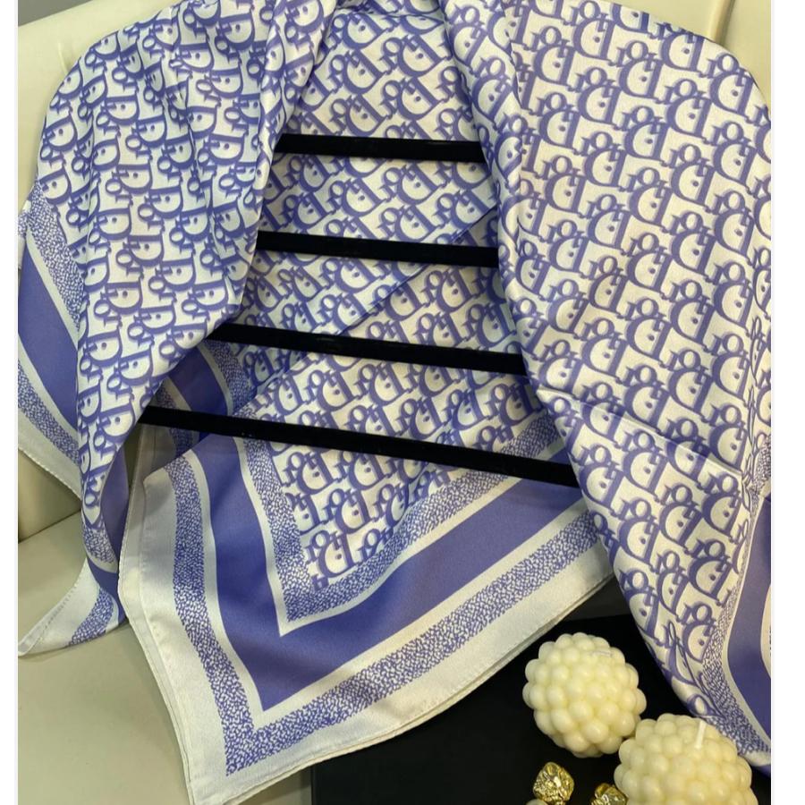 Vakko Kare Desen Twill Eşarp -Lavanta