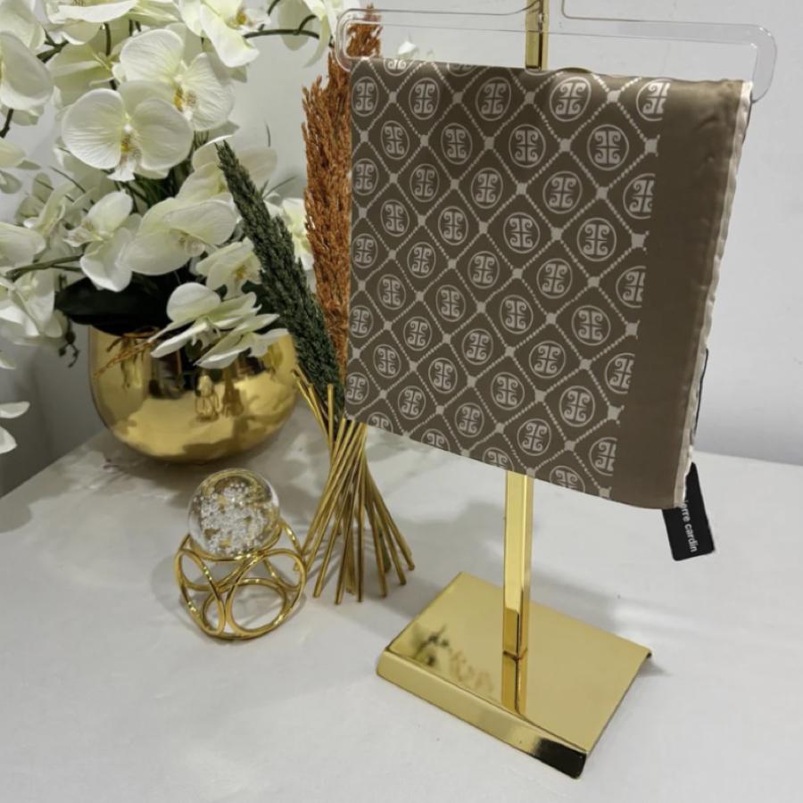 Pier Cardin Kare Desen Twill Eşarp - Koyu Vizon