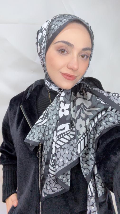 Hermes Çiçek Desen Vual İpek Şal